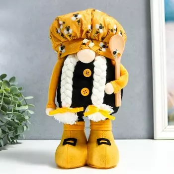 Кукла интерьерная "Бабуля в берете с пчёлами с ложкой для мёда" раздвижной 28-40 см