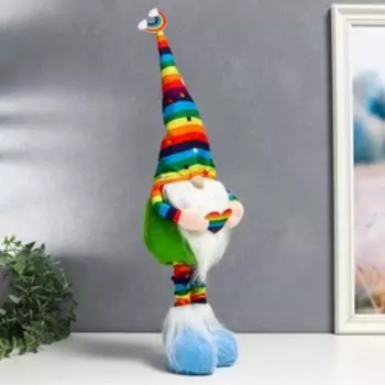 Кукла интерьерная "Гном с радугой в руках" раздвижной 52-60 см