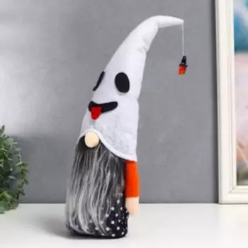 Кукла интерьерная "Гном в колпаке-привидение" 40х9х7 см