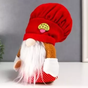 Кукла интерьерная "Гном в поварском колпаке" 25х7,5х10 см