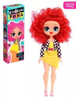 Кукла «Кудряшка Рина», шарниры в руках, красный