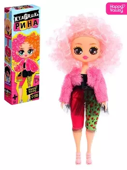 Кукла «Кудряшка Рина», шарниры в руках, светло-розовый