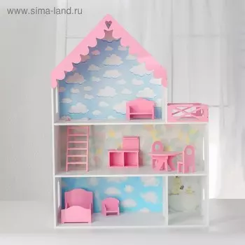 Кукольный дом «Джем» с обоями и набором мебели