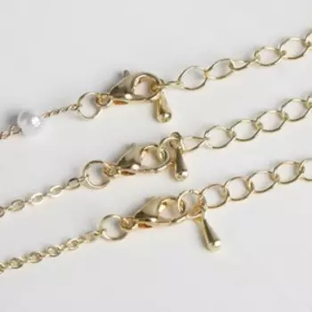 Кулон «Бабочка» с бусинами, многоярусный, цвет белый в золоте, d=8, 50 см