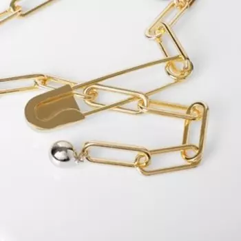 Кулон "Цепь" булавка с плетением, цвет золото, L=45 см