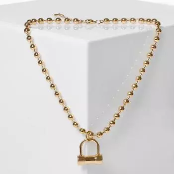 Кулон "Цепь" гантелька, цвет золото, L=40 см