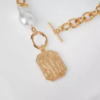 Кулон "Цепь" герб, цвет золото, 50см