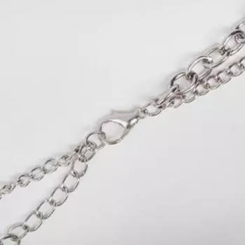 Кулон "Цепь" крупное сердце, цвет серебро, 45см