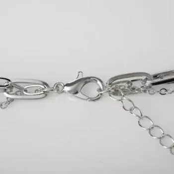 Кулон "Цепь" многоярусный, жемчужинка с медальоном, цвет белый в серебре, L=54 см