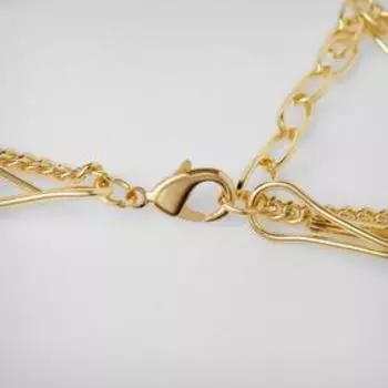 Кулон "Цепь" монета с жемчугом, цвет белый в золоте, 40см