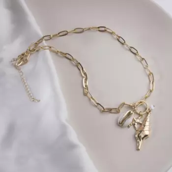 Кулон "Цепь" море, цвет золото, 50см