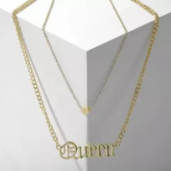 Кулон "Цепь" Queen, цвет золото, 45см