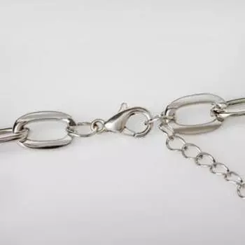 Кулон «Цепь» сердечко на булавке, цвет серебро, 50 см