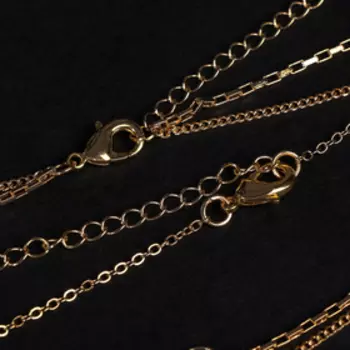 Кулон "Цепь" топ, жемчужная ракушка, цвет белый в золоте, 45см