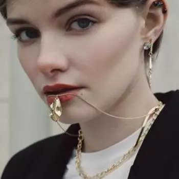 Кулон «Цепь» три подвески, цвет золото, 70 см