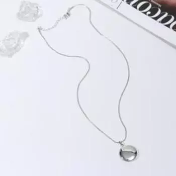 Кулон на цепочке для фото «Эдель», круг, цвет серебро, 45 см