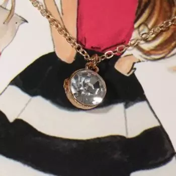 Кулон Dream красотка в розовом, цвет белый в золоте, 45 см