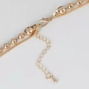 Кулон двойной "Цепь" сталь, медальоны, цвет золото, 48-68 см