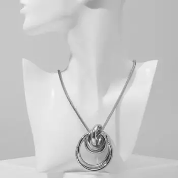 Кулон «Геометрия» круги, цвет серебро, 50 см