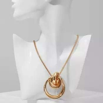 Кулон на цепочке «Геометрия», круги, цвет золото, 50 см