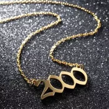 Кулон "Год рождения" 2000, цвет золото, 45 см