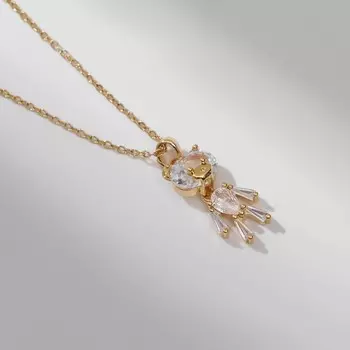 Кулон «Мишка» игрушечный, цвет белый в золоте, 40 см