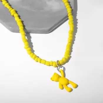 Кулон «Мишка» игрушечный, цвет жёлтый, 45 см