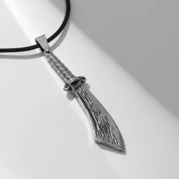 Кулон мужской «Секира» лезвие, цвет чернёное серебро на чёрном шнурке, 50 см