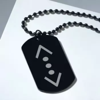 Кулон мужской "Жетон" многоточие, цвет чёрно-белый, 45см