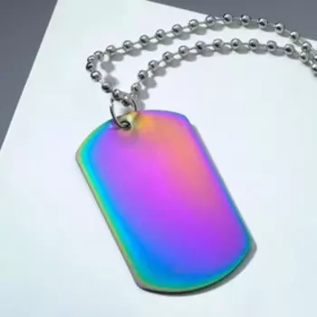 Кулон мужской «Жетон» жук, цвет бензиновый, 45 см