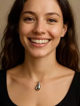 Кулон на леске «Капля», цвет серебро, 30 см