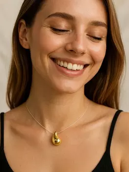 Кулон на леске «Капля», цвет золото, 30 см