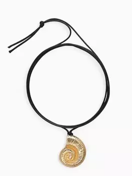 Кулон на шнурке «Ракушка», крупная, цвет золото