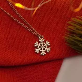 Кулон "Снежинка" какао, цвет серебро, 42 см