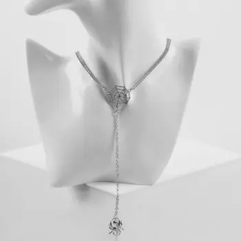 Кулон «Паук» висящий, цвет серебро, 45 см