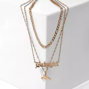 Кулон «Пистолет» babygirl, цвет золото, L= 42 см