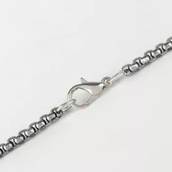 Кулон «Помпеи» динозаврик, чёрный в серебре, 70 см