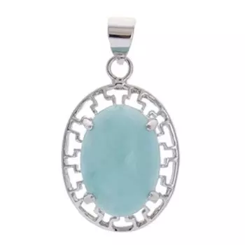 Кулон с амазонитом "Греческий", родирование