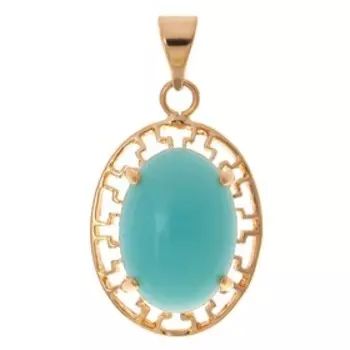 Кулон с амазонитом "Греческий", позолота с родированием