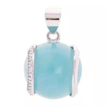 Кулон с амазонитом "Элана", родирование