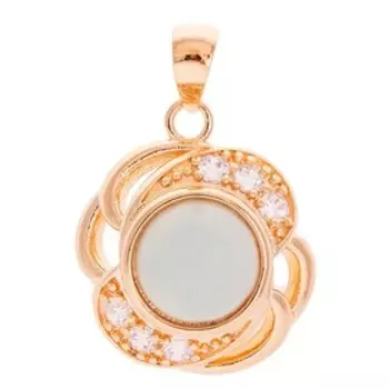 Кулон с амазонитом "Серенада", позолота с родированием