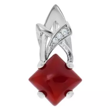 Кулон с красным агатом "Нимфа", родирование