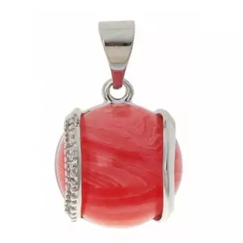 Кулон с родохрозитом "Элана", родирование