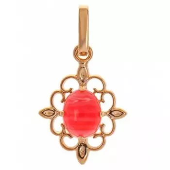 Кулон с родохрозитом "Констанция", позолота с родированием