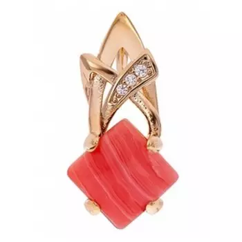 Кулон с родохрозитом "Нимфа", позолота с родированием