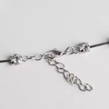 Колье с жемчугом «Цепь» импровизация, шар №8, белое в серебре, L= 40 см