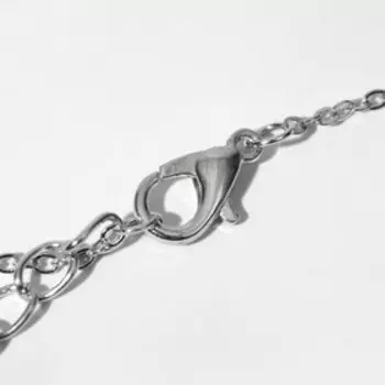 Кулон с жемчугом "Цепь" тонкая нить, цвет белый в серебре, L=45 см