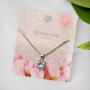 Кулон «Стразинка» в цапе, свет, цвет белый в серебре, 40 см