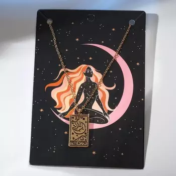 Кулон на цепочке «Таро», луна, цвет золото, 50 см