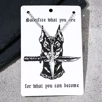 Кулон унисекс "Клинок" кунай, цвет серебро, 61см